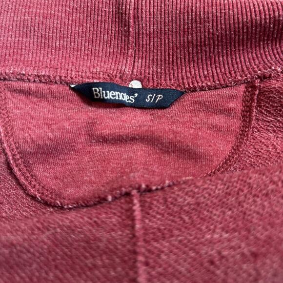 Bluenotes Maroon Open Front Sweatshirt Cardigan Jacket Size Small - Picture 7 of 8